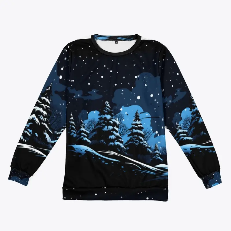 Snowy Night Pines: Cozy Up in Style